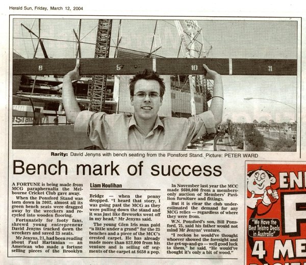 Melbourne Cricket Ground newspaper clipping